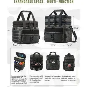 Bags | Tactical Lunch Box For Men Double Deck Insulated Lunch Bag Large ...